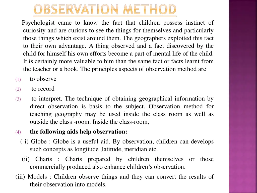 observation method psychologist came to know