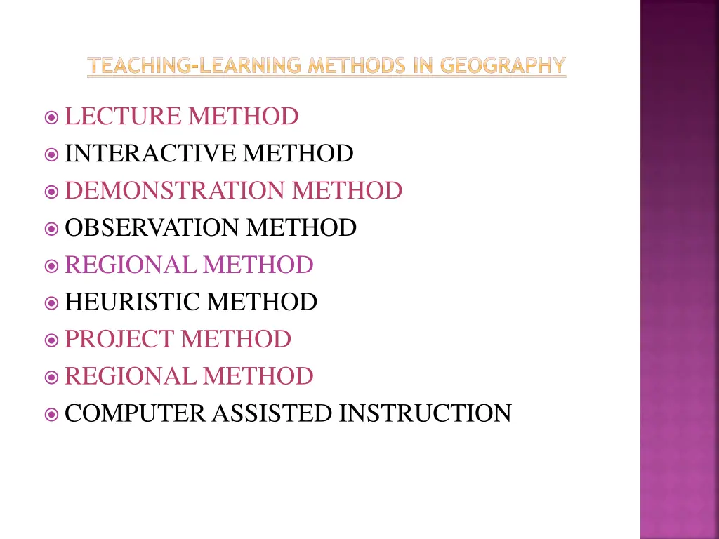 teaching learning methods in geography