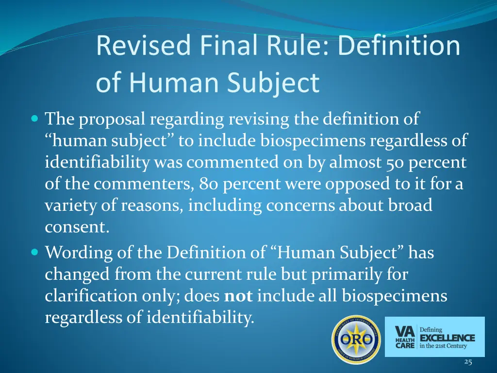 revised final rule definition of human subject