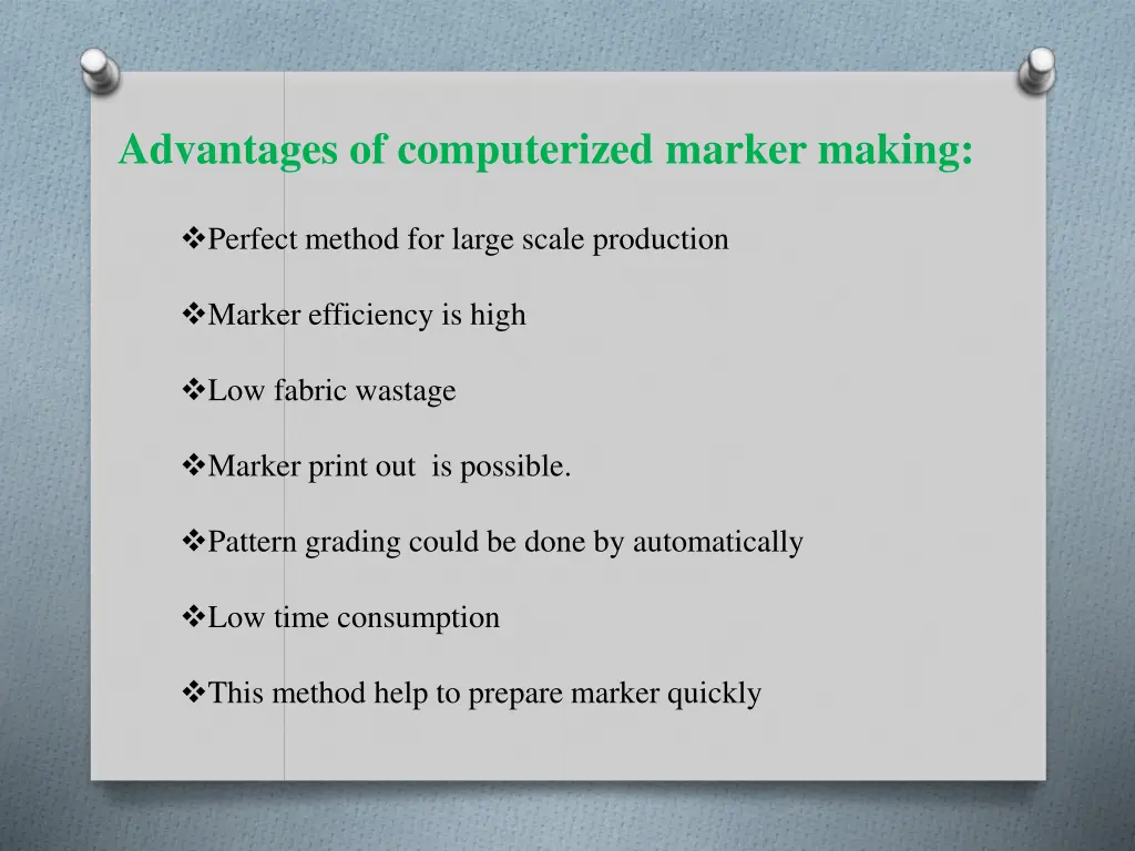 advantages of computerized marker making