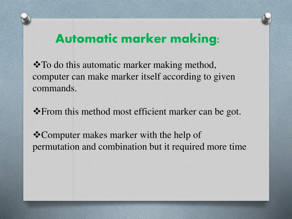 automatic marker making