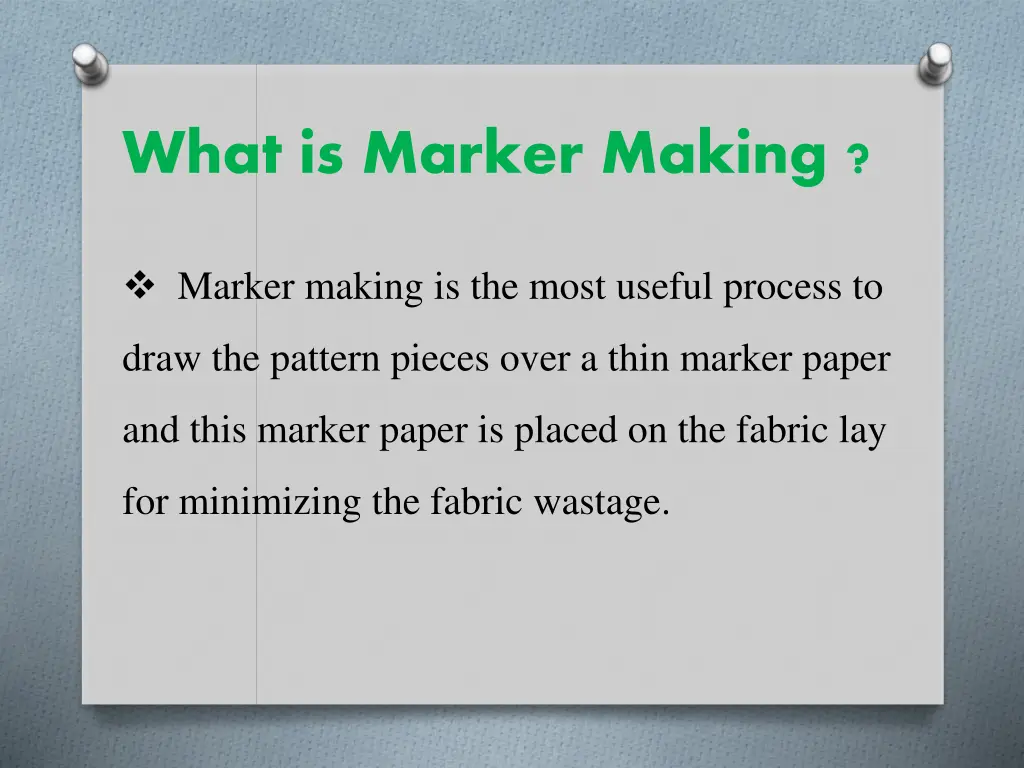 what is marker making