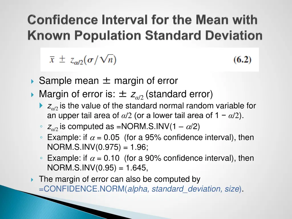 sample mean margin of error margin of error