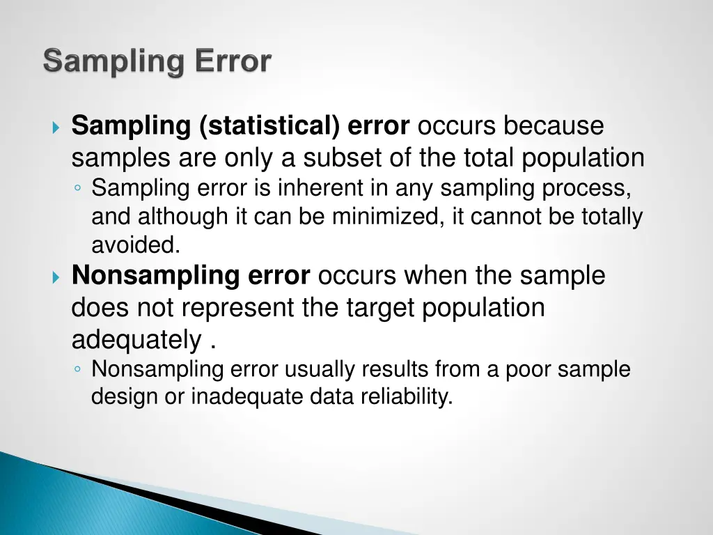 sampling statistical error occurs because samples