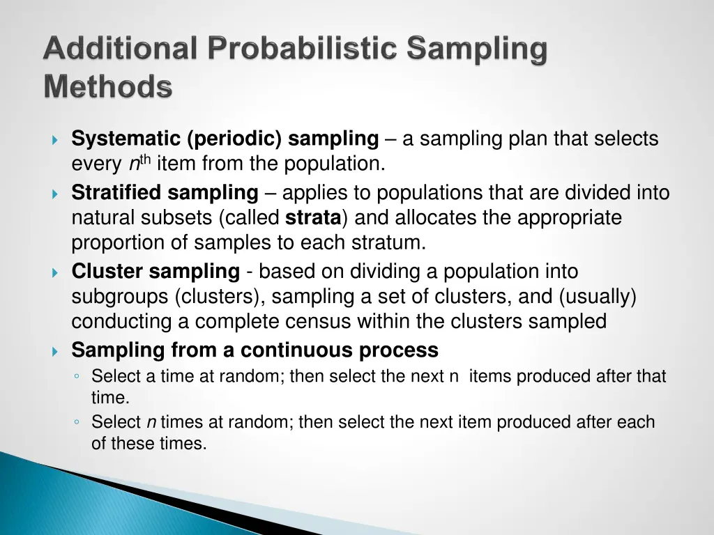 systematic periodic sampling a sampling plan that