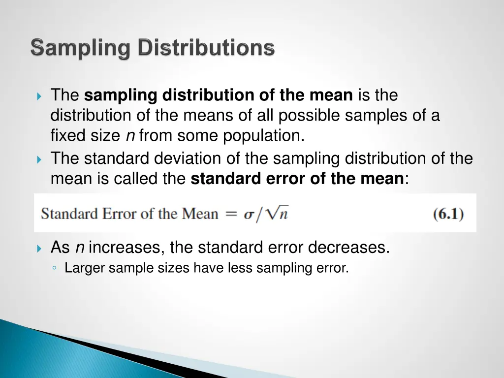 the sampling distribution of the mean