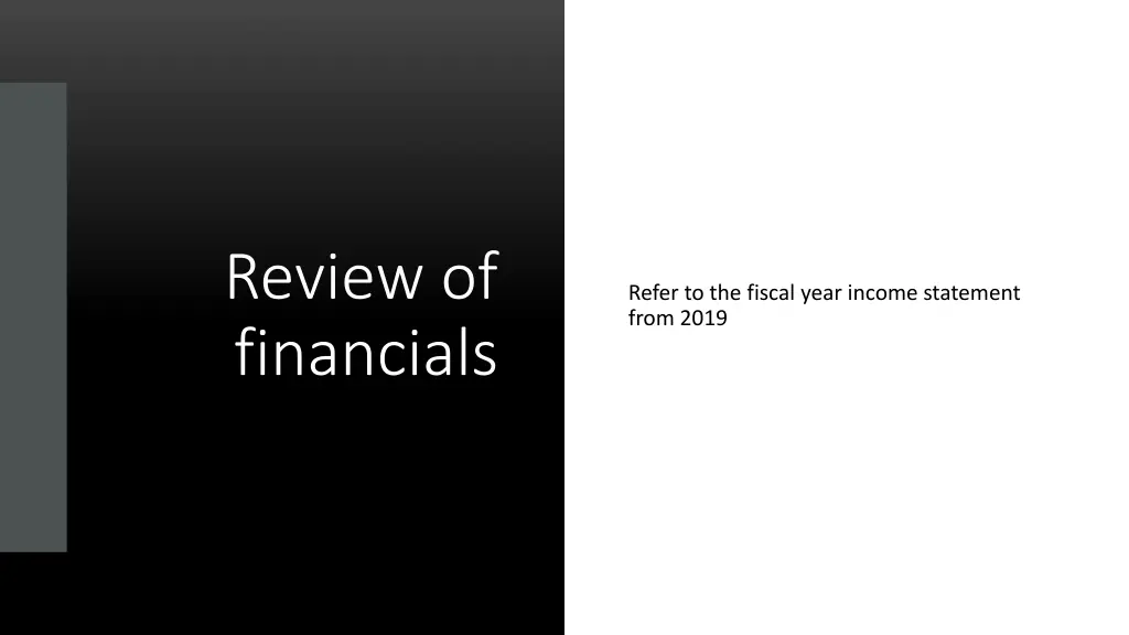 review of financials