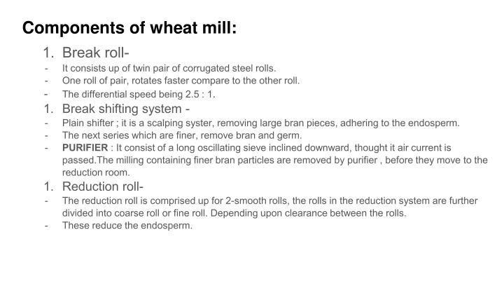 components of wheat mill