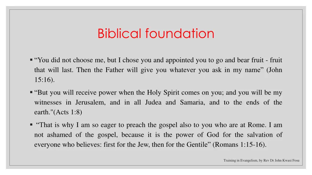 biblical foundation