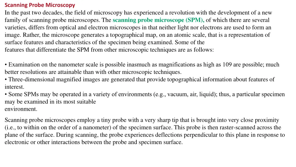 scanning probe microscopy in the past two decades