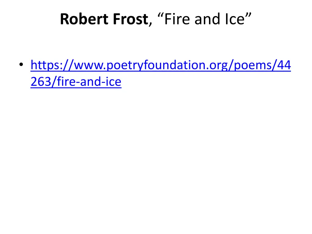 robert frost fire and ice