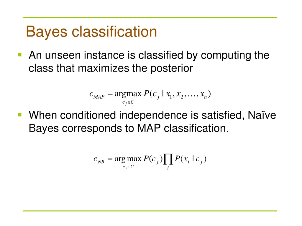 bayes classification