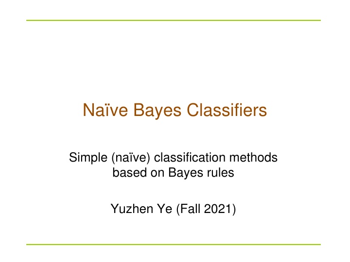 na ve bayes classifiers