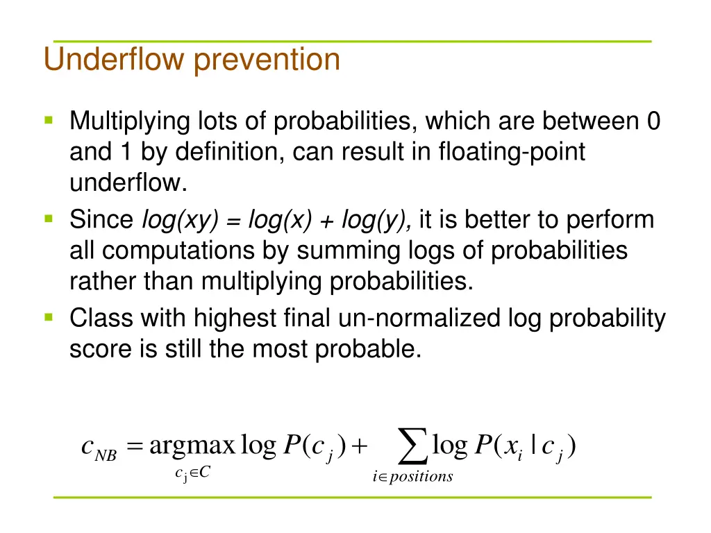 underflow prevention