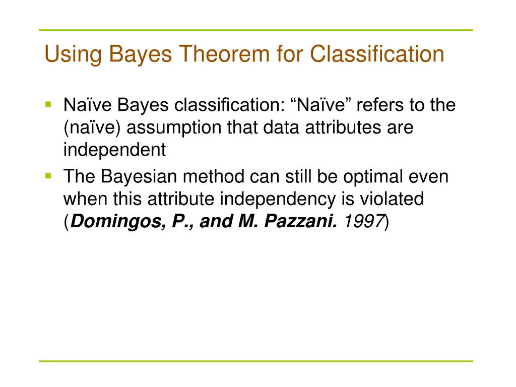 using bayes theorem for classification