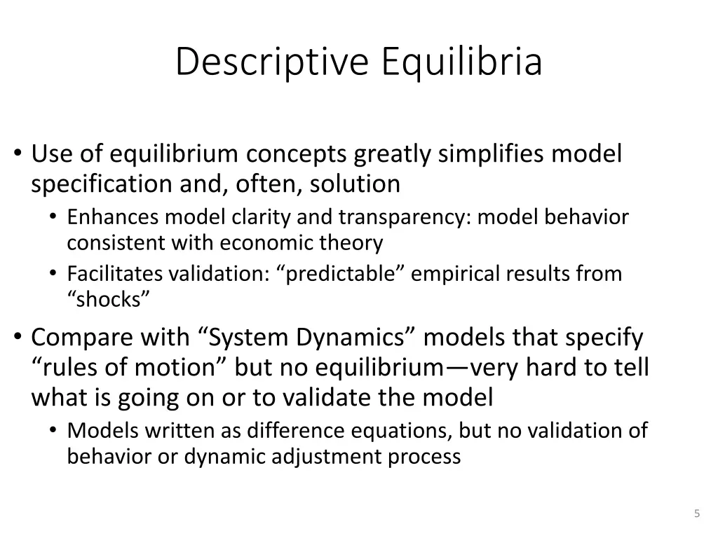 descriptive equilibria 1