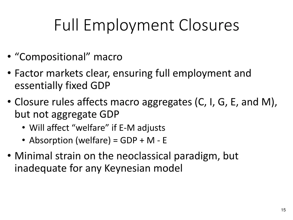 full employment closures