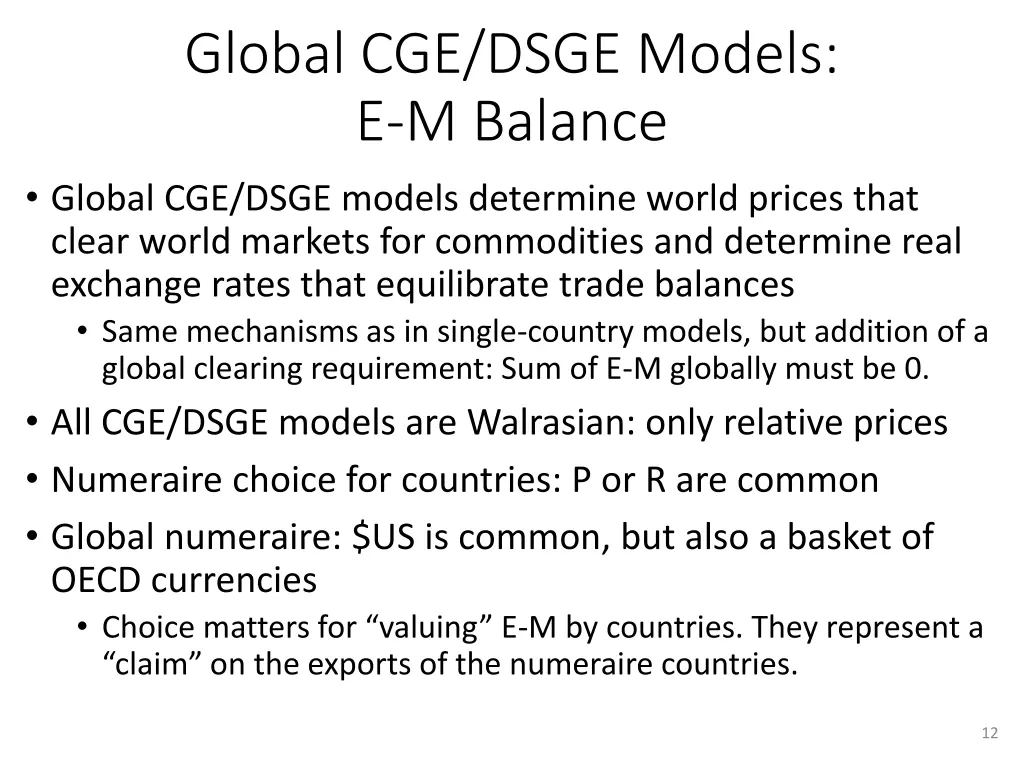 global cge dsge models e m balance global