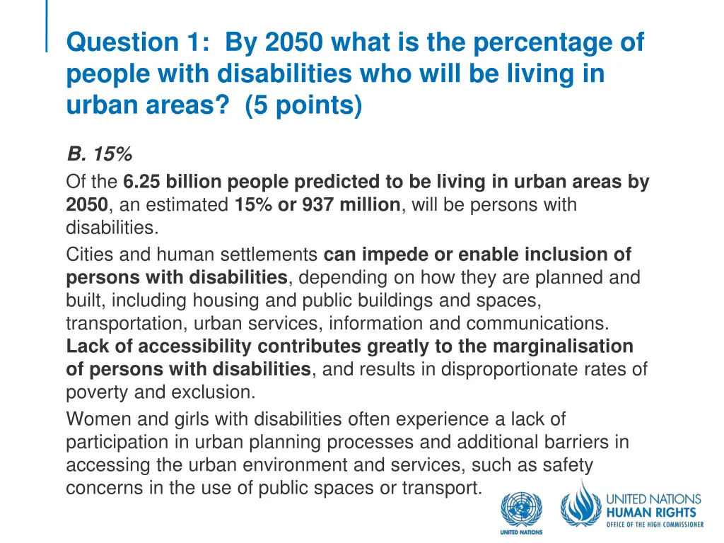 question 1 by 2050 what is the percentage 1