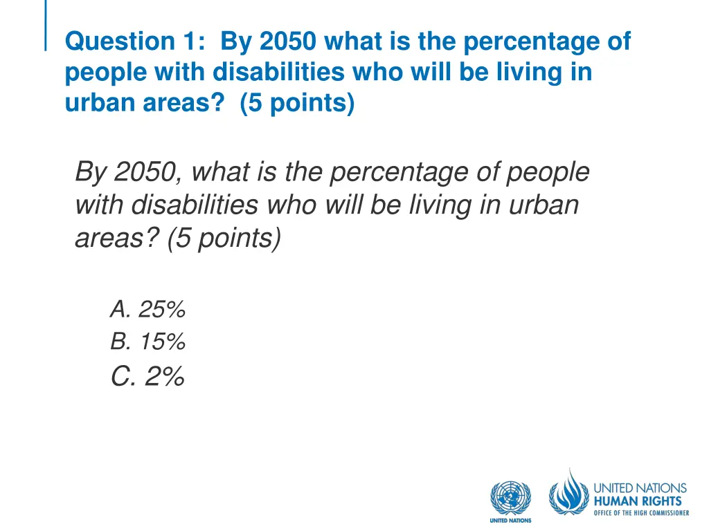 question 1 by 2050 what is the percentage