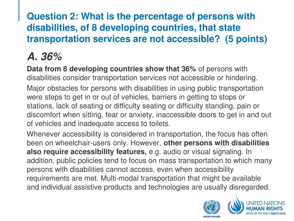 question 2 what is the percentage of persons with 1