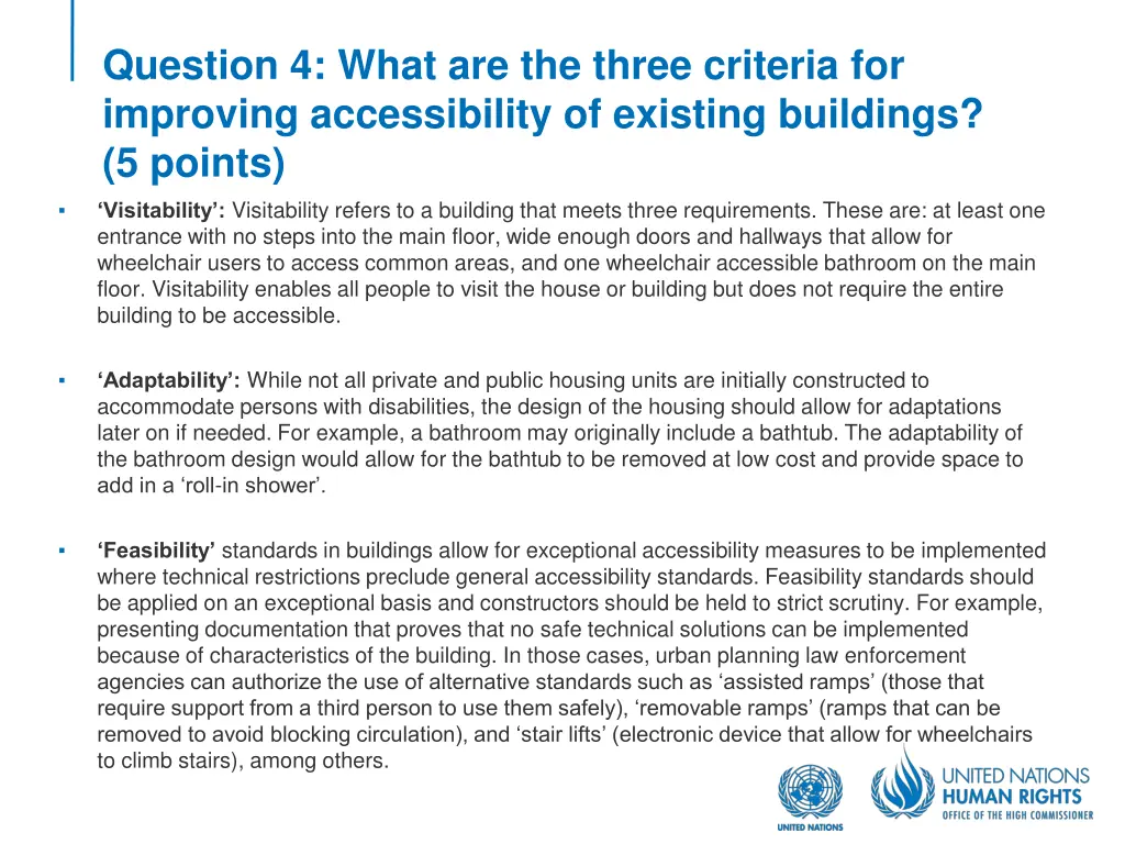 question 4 what are the three criteria 1