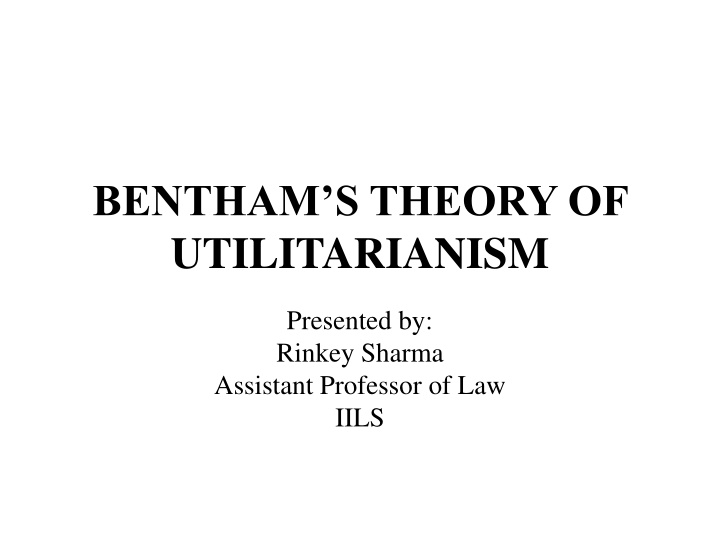 bentham s theory of utilitarianism