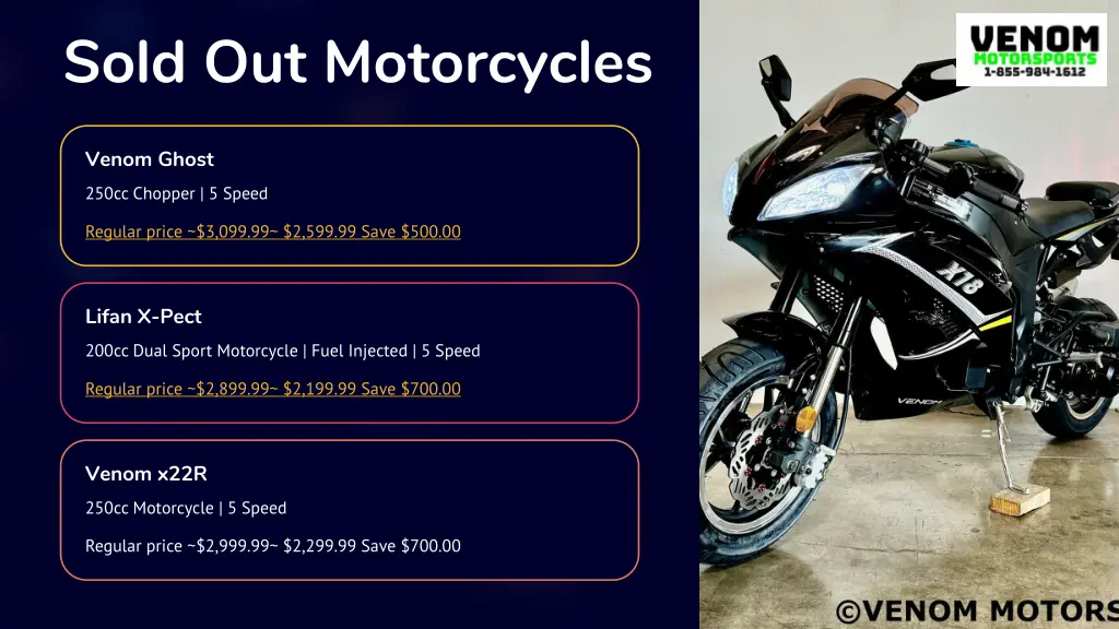 sold out motorcycles