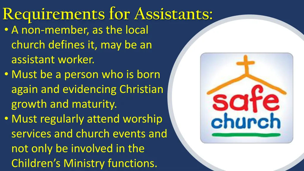 requirements for assistants a non member