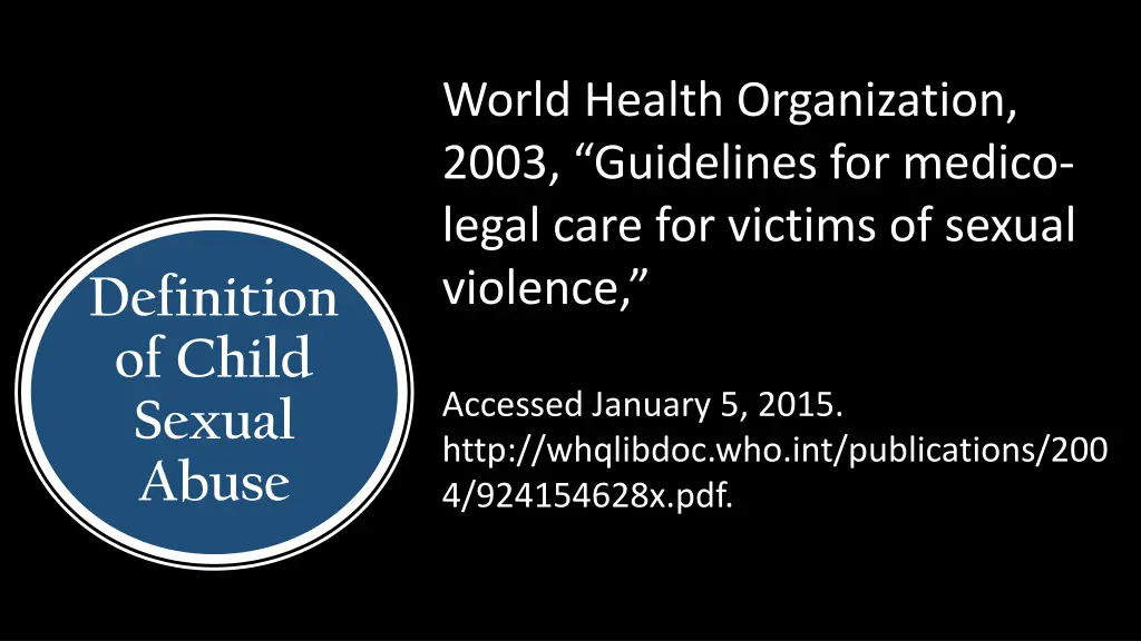 world health organization 2003 guidelines