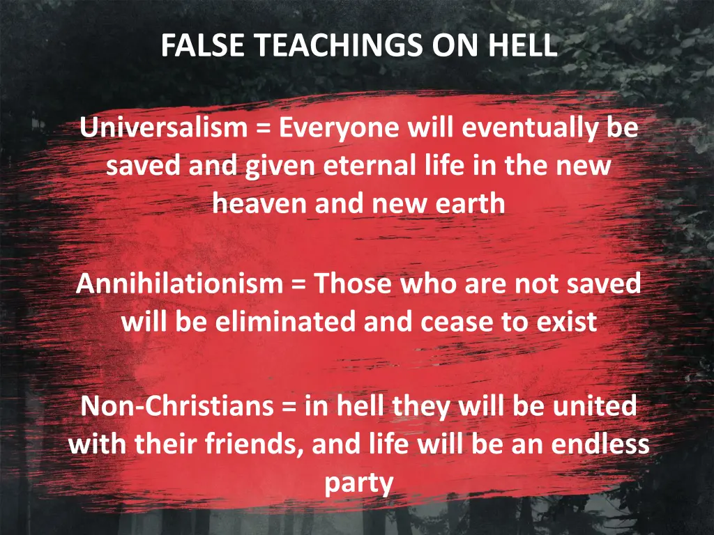 false teachings on hell