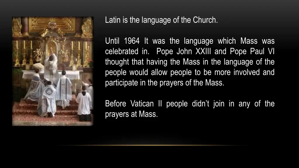 latin is the language of the church