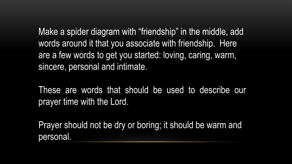 make a spider diagram with friendship