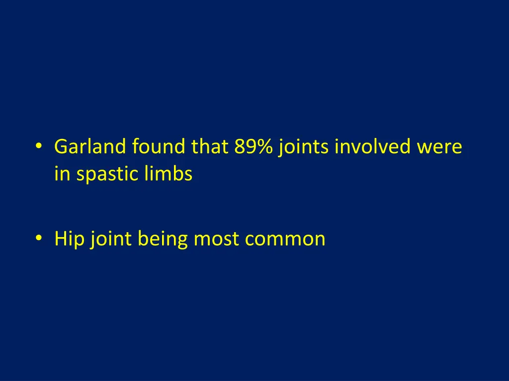 garland found that 89 joints involved were