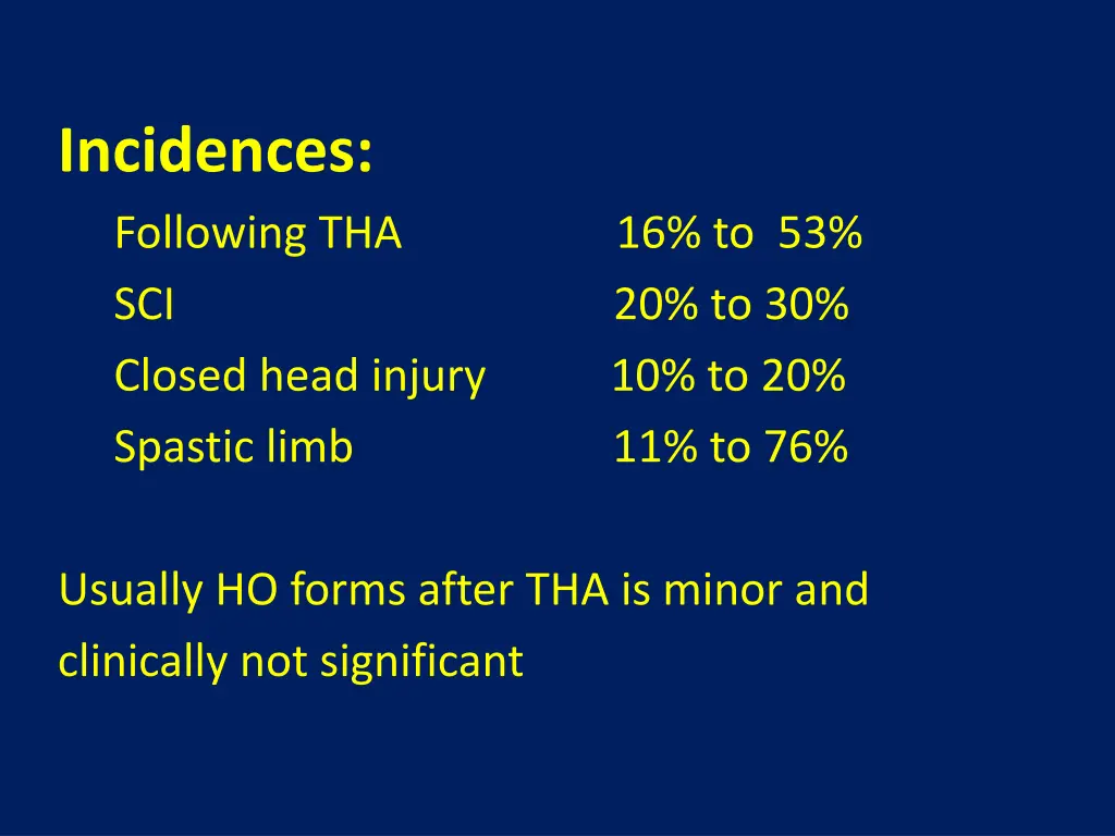 incidences following