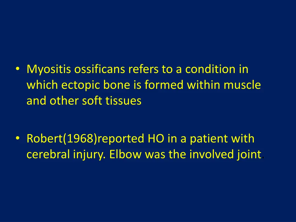 myositis ossificans refers to a condition