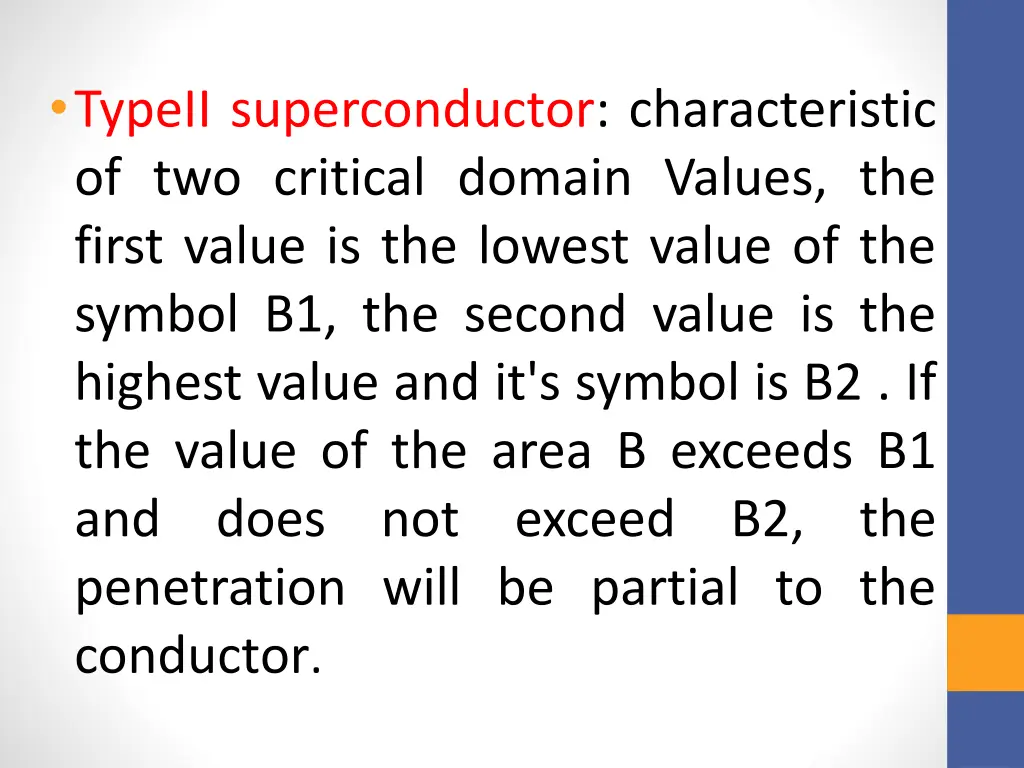 typeii superconductor characteristic