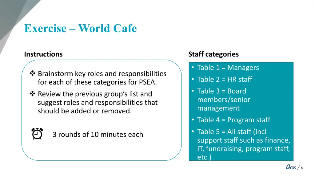 exercise world cafe