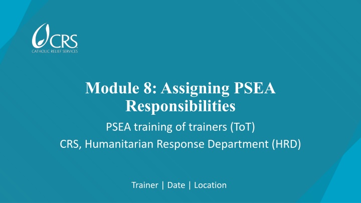 module 8 assigning psea responsibilities