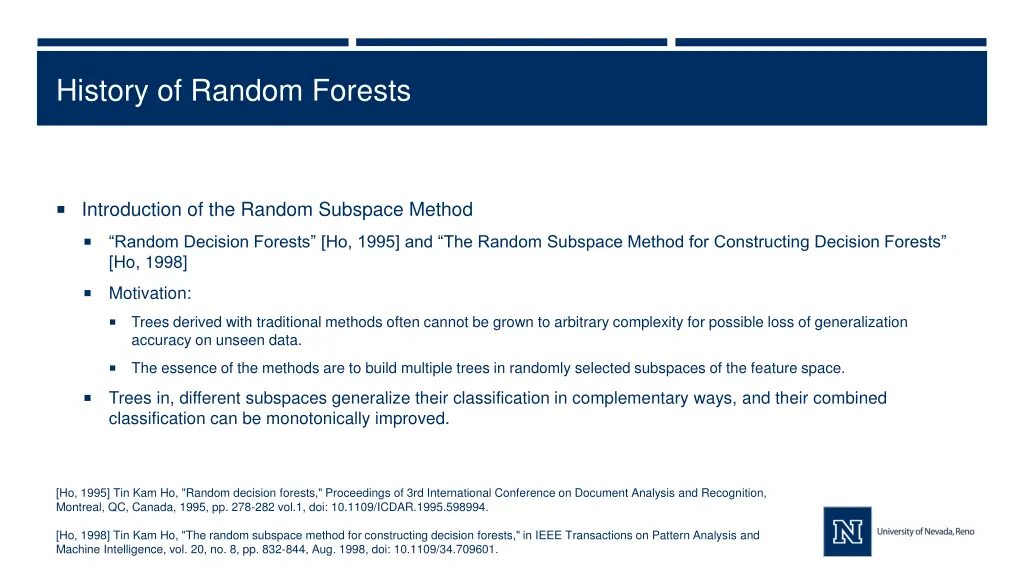 history of random forests