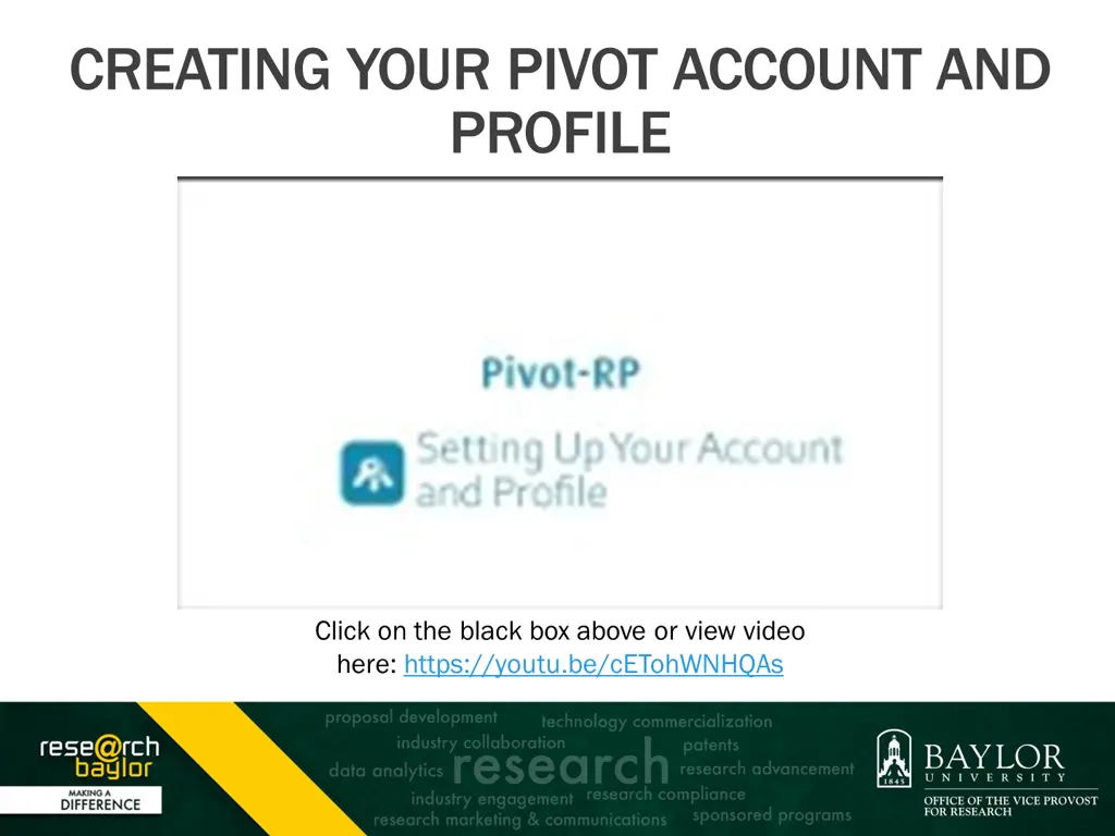 creating your pivot account and profile