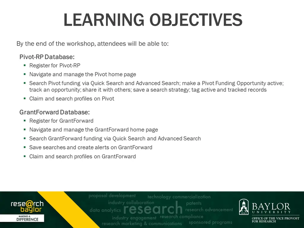 learning objectives