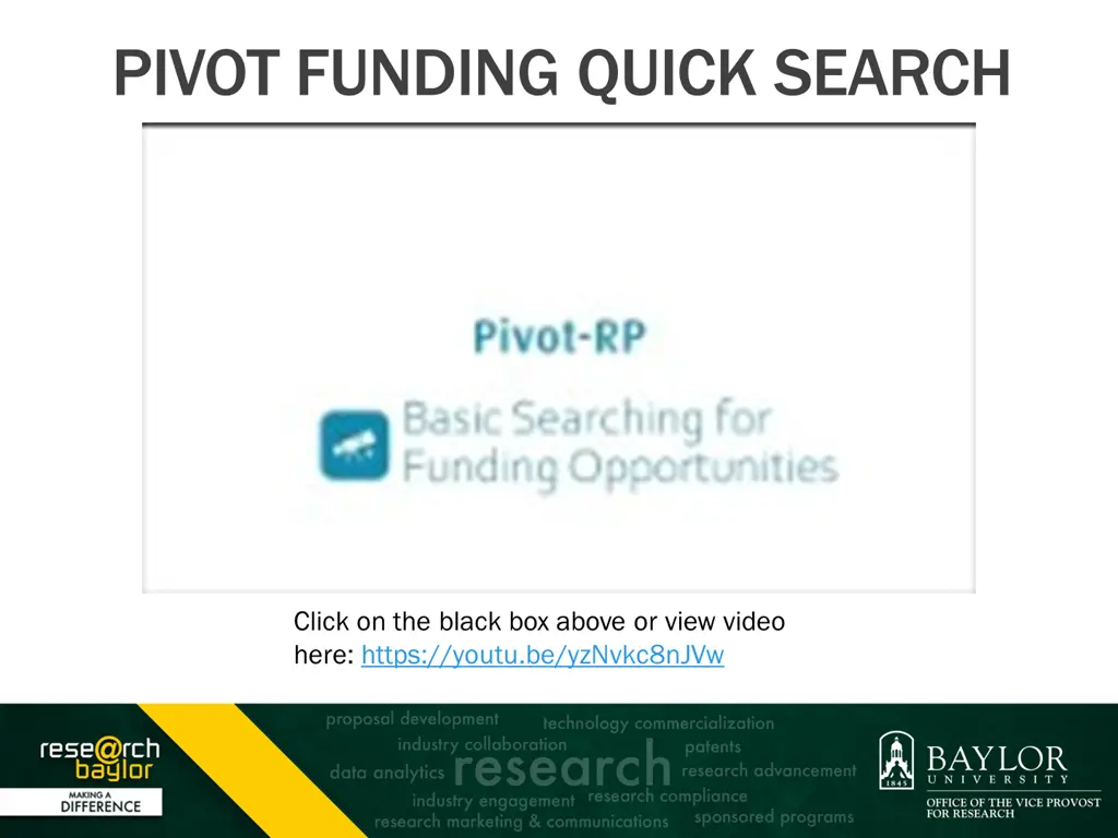 pivot funding quick search