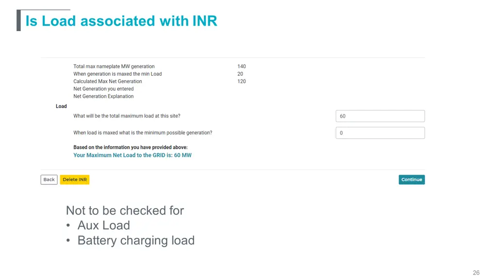 is load associated with inr