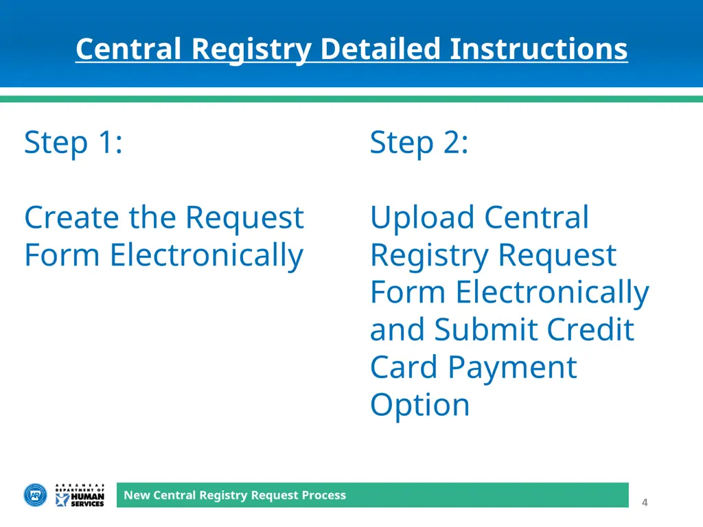 central registry detailed instructions