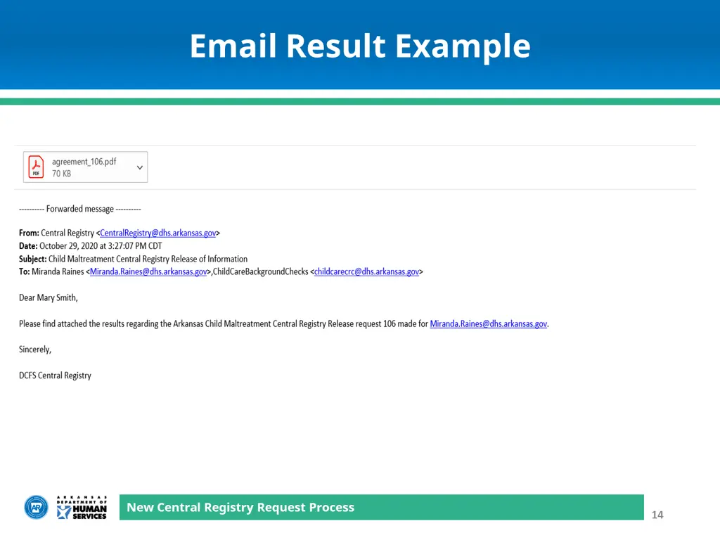 email result example