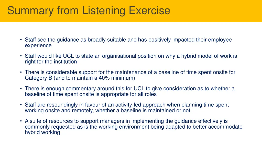 summary from listening exercise