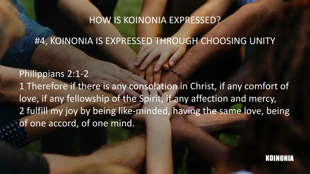 how is koinonia expressed 5