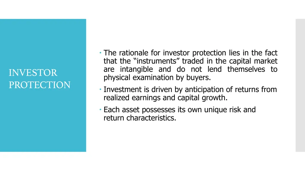 the rationale for investor protection lies