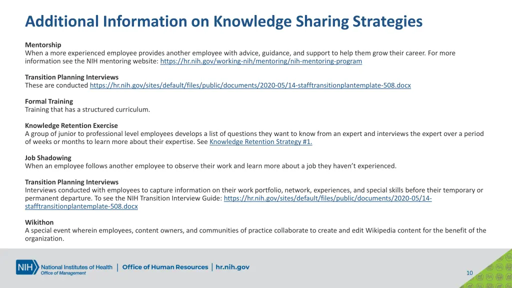 additional information on knowledge sharing 1